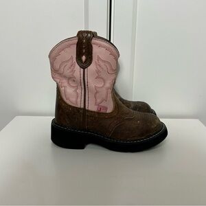 Justin Gypsy pink brown western cowboy boots